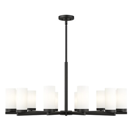Z-Lite Danica 12 Light Chandelier, 39in. W x 17.5in. H, Matte Black 3044-12MB